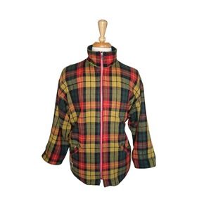 Vintage Himalaya Reversible Wool Plaid Jacket Mens L Pendleton Style Tartan Coat